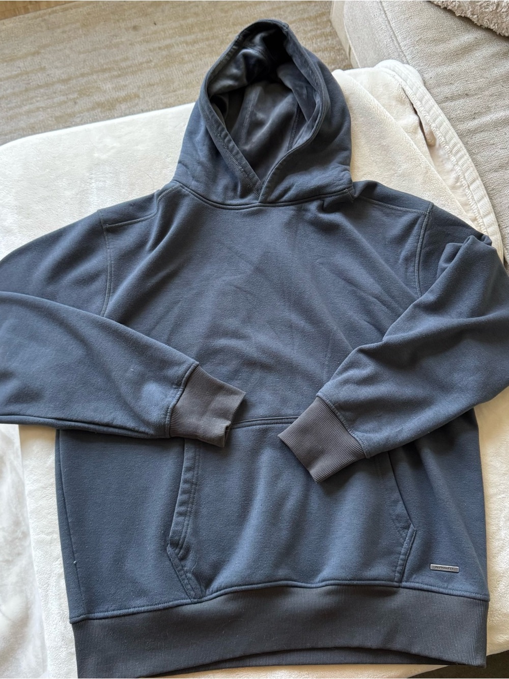 Alphalete Hooded Pullover Sweatshirt - Charcoal Soft Inside